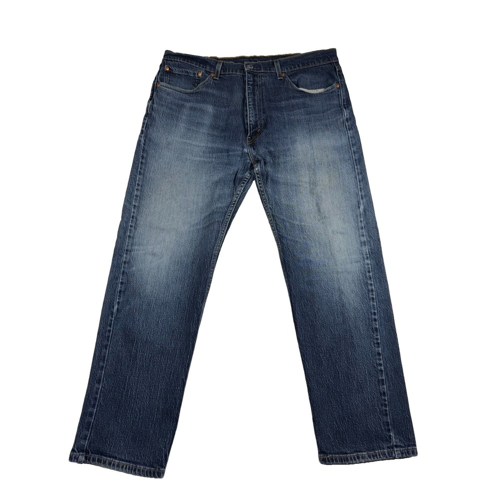 Levi's 505 Jeans Mens 38x30 Blank Red Tab Straight Leg Medium Wash Denim 2019